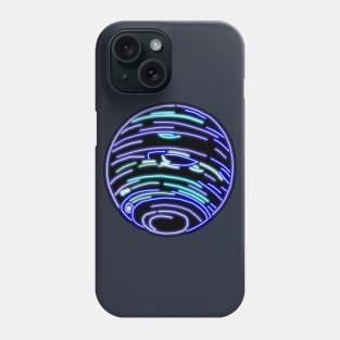 Electric Solar System Neon Neptune Top Left Phone Case