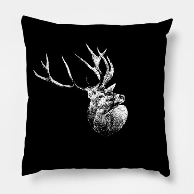 Red deer portrait Pillow by Guardi