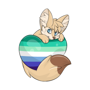 Gay-Flag with a Fennec Fox T-Shirt