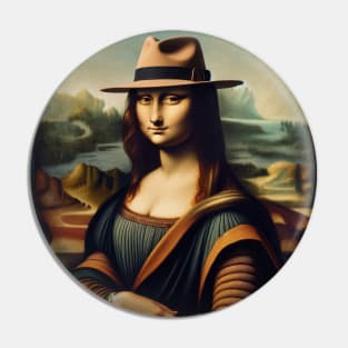 Mona Lisa's Hat Charm: Stylish National Hat Day Pin