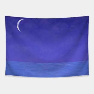 Cloudy skies over the sea Tapestry