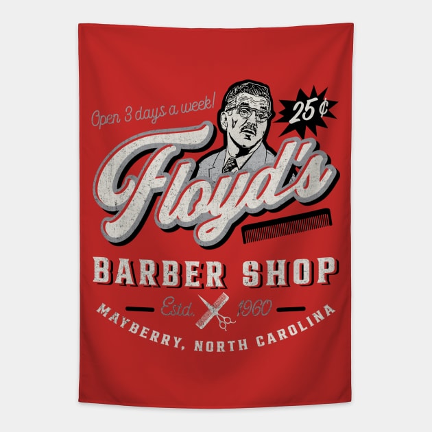 Floyd's Barber Shop Estd. 1960 Tapestry by Alema Art