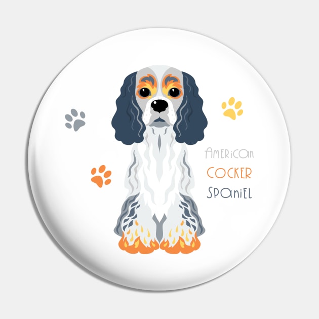 Cute dog American Cocker Spaniel Pin by kavalenkava