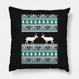 Christmas pattern with deer Pillow