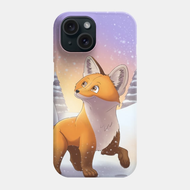 Snow Fox - Winter Fox Illustration Phone Case by CharleyFox