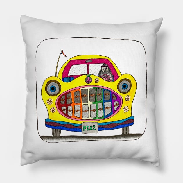 Hippie Car Pillow by JimLorman