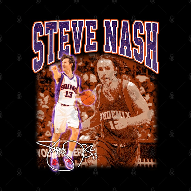 Steve Nash Basketball Legend Signature Vintage Graphic Retro Bootleg Style by Koch Sean