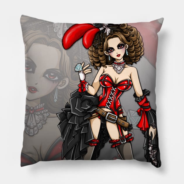 Beautiful Moulin Rouge Dancer Pillow by alien3287