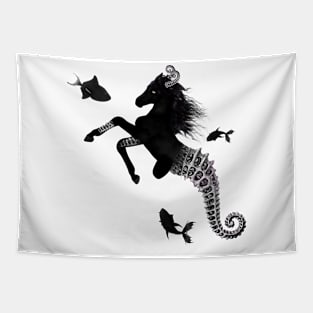 Wonderful dark steampunk seahorse Tapestry