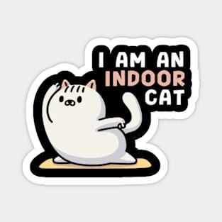 Indoor Person & Anti Social Gift! Funny Cute Indoor Cat Magnet