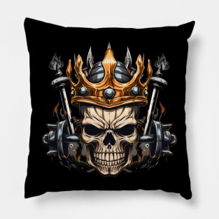 Barbells with Skull with crown Pillow