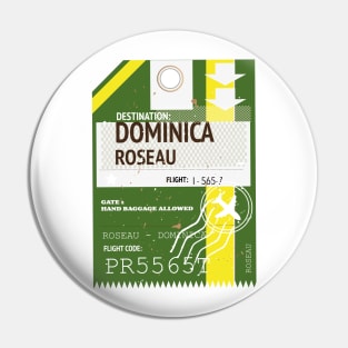 Dominica Roseau vintage travel ticket Pin