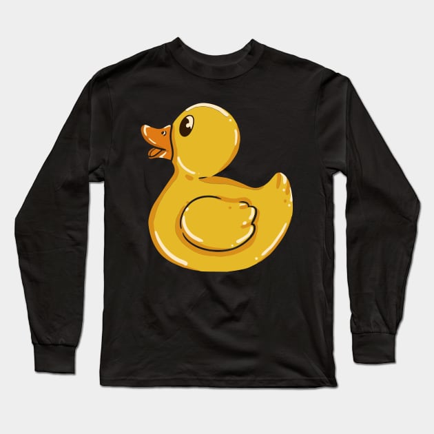 Cute Yellow Rubber Duck - Yellow Rubber Ducky T-Shirt and Gifts - Rubber  Duck - Long Sleeve T-Shirt | TeePublic