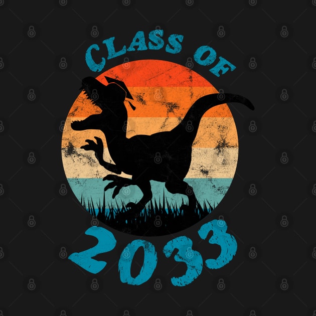 Class of 2033 Dinosaur Funny Design Distressed by OrangeMonkeyArt