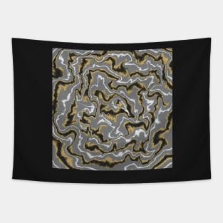 Liquid pour design in grey, black, gold, and white Tapestry