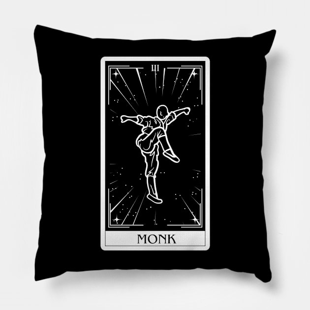 Monk Tarot Card D&D Nat 20 Dungeons & Dragons Pillow by JaeSlaysDragons