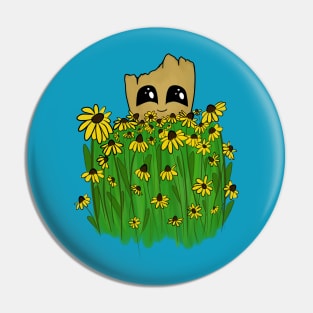 Groot and the Black-Eyed Susans Pin