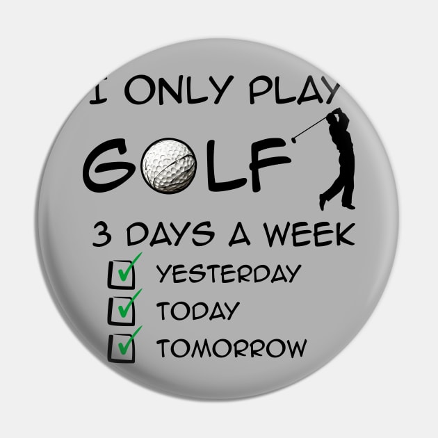 Golf Print Pin by Buff Geeks Art