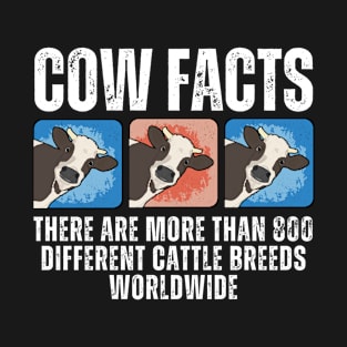 Cow facts there are more than 800 cattle breeds worldwide know your cows T-Shirt