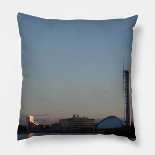 Scottish Photography Series (Vectorized) - River Clyde Sunset Pillow