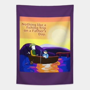 Father's Day-Fishing trip sunset Tapestry