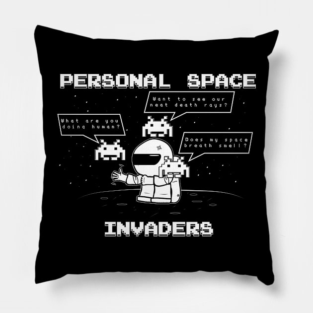 Personal Space Invaders Pillow by Fungusamungus