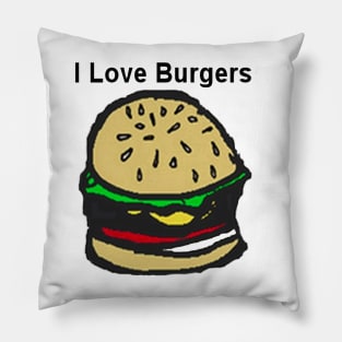 I Love Burgers Pillow