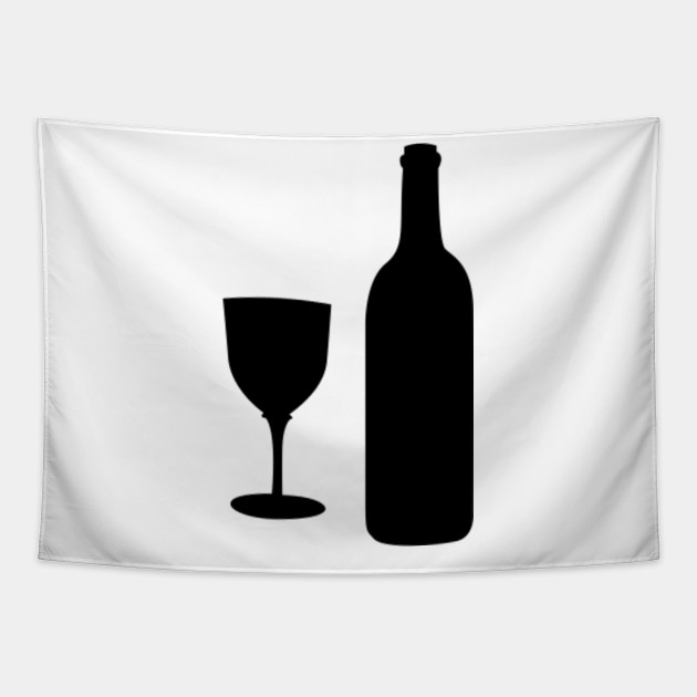Wine Silhouette Funny Tapestry Teepublic