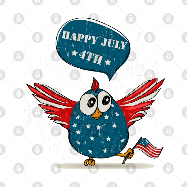 4th Of July Funny patriotic bird by Ben Foumen