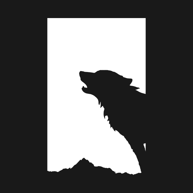 Minimalist Wolf Design - Howling Wolf Art- Wolf Lover - Howling Wolf Gift by ballhard