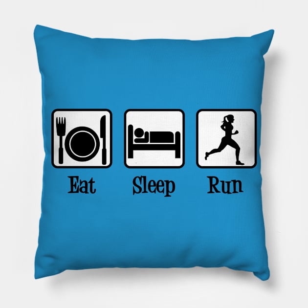 Eat Sleep Run Pillow by epiclovedesigns