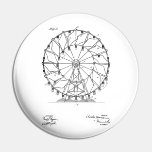 Ferris Wheel Vintage Patent Hand Drawing Pin