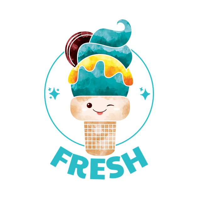 Fresh japanese kawaii ice cream by InkyArt