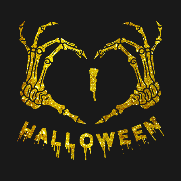 Funny Halloween Shirt I Love Halloween Skeleton by cotevalentine