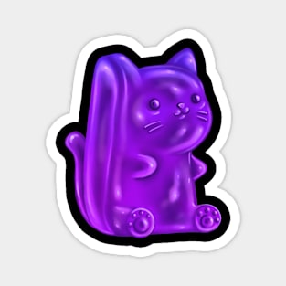Purple Gummy Bear Kitty Magnet