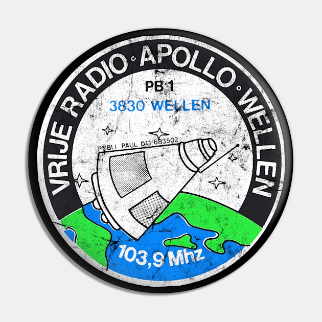 Radio Apollo Wellen, Belgium / Defunct 80s Radio Station Pin by CultOfRomance