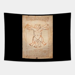 Vitruvian Cat Tapestry