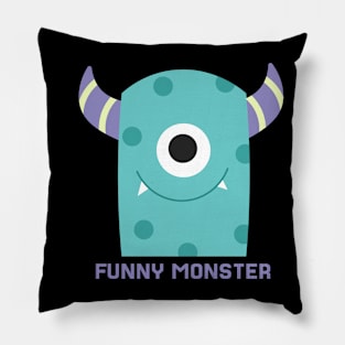 funny one eye monster Pillow