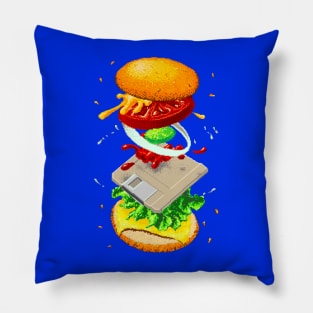 Four-Byte Burger, Transparent Background Pillow