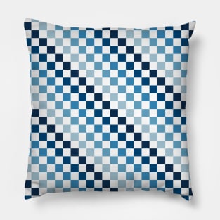 Blue White Squares Back To School Pattern Pillow