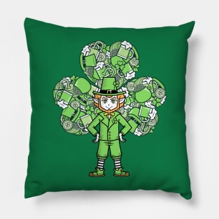 St. Patty's Leprechaun Doodle Pillow