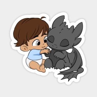 BFF dragon, how to train your dragon, baby boy, baby dragon, my first birthday Magnet