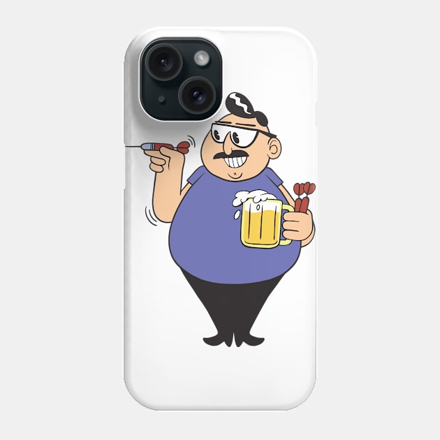 Darts Player With Beer Phone Case by JFDesign123