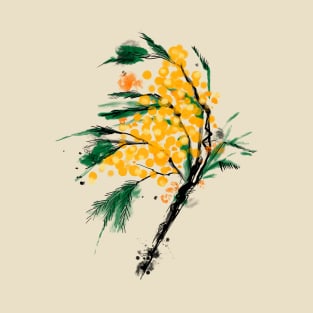 Watercolour mimosa flower T-Shirt