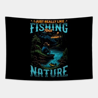 I Just Really Like Fishing and Nature | Fishing Lover Tapestry