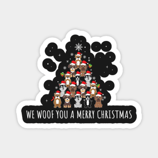 We Woof You a Merry Christmas / Snow Christmas Dog Lover Santa Hat Magnet