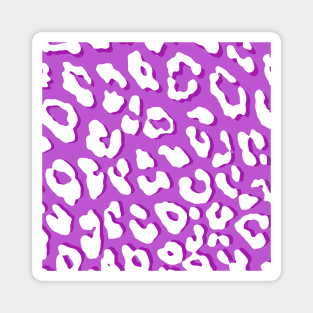 White Leopard Print Lavender Magnet