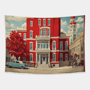 Winnipeg The Exchange District Vintage Retro Travel Tourism Tapestry