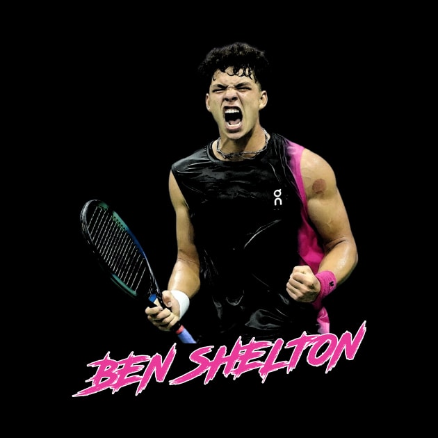 Ben Shelton Celebration Tennis Player by Zimmermanr Liame