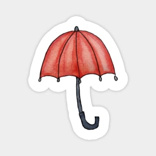 Red Umbrella in Watercolors seamless pattern Magnet